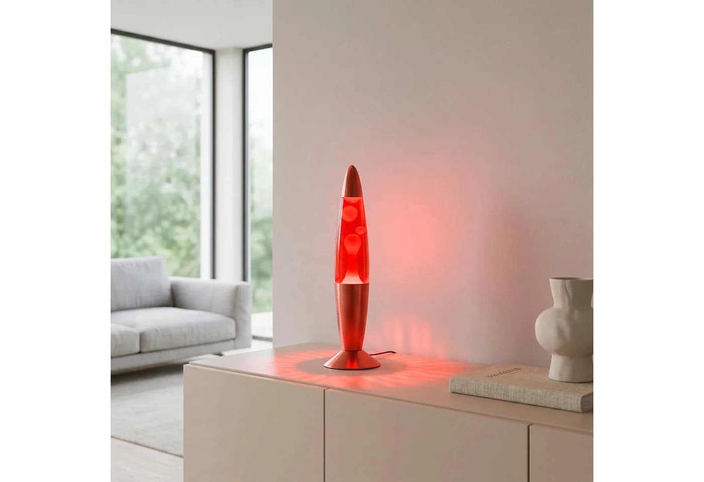 JUST LIGHT LED Tischleuchte LAVA Rot Warmweiß
