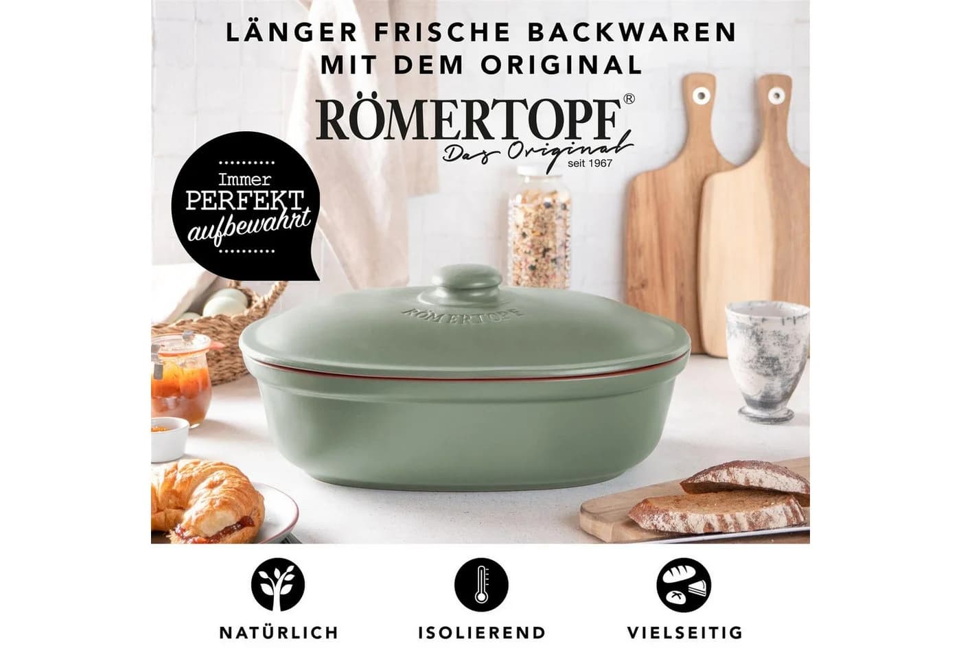 RÖMERTOPF Brottopf oval MAXI 6,5 Liter Keramik