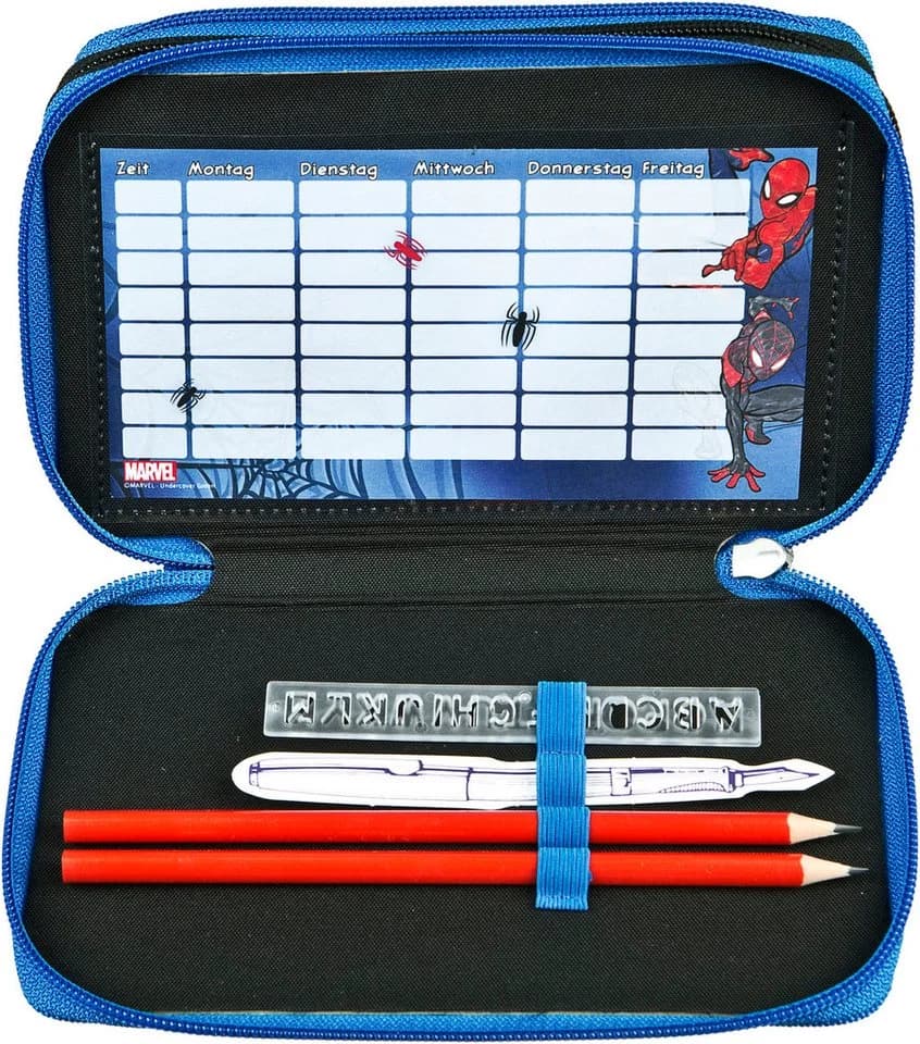 Federmäppchen SCOOLI Tripledecker Spider-Man Kinder Polyester