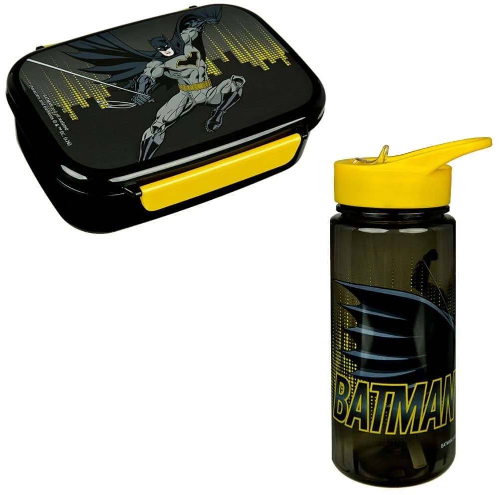 SCOOLI Lunchbox mit Trinkflasche Batman Kinder Set