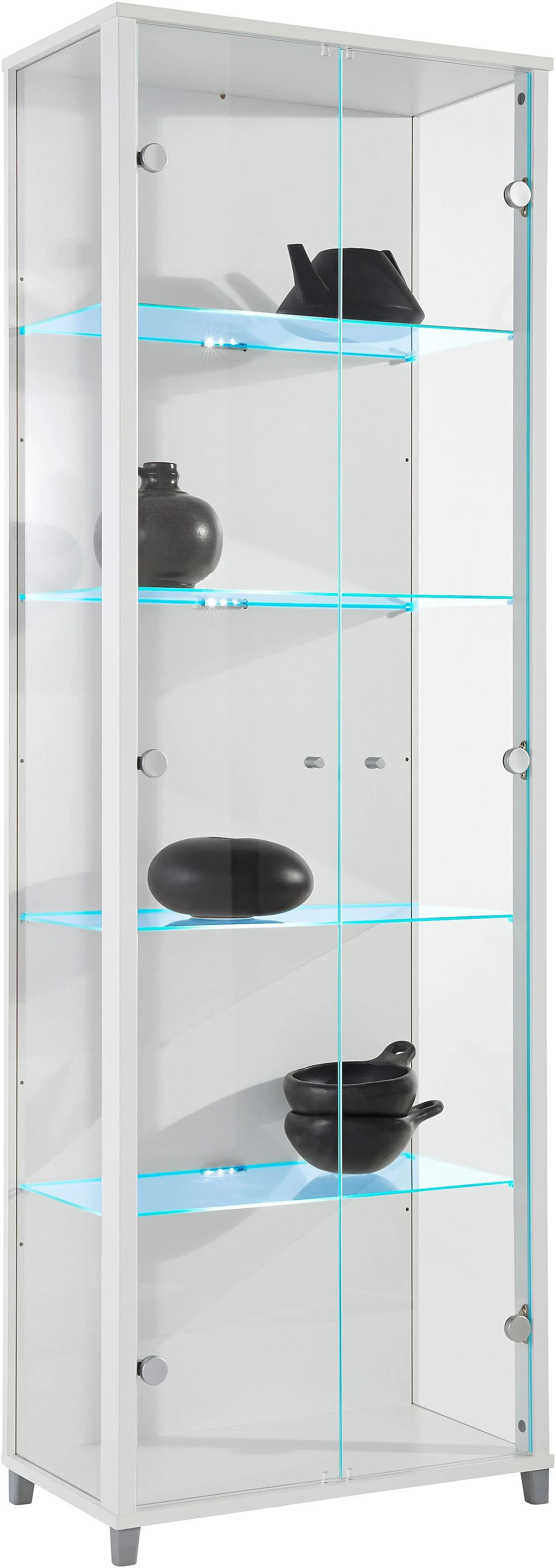 FIF MÖBEL Vitrine OPTIMA Weiß mit LED-Beleuchtung