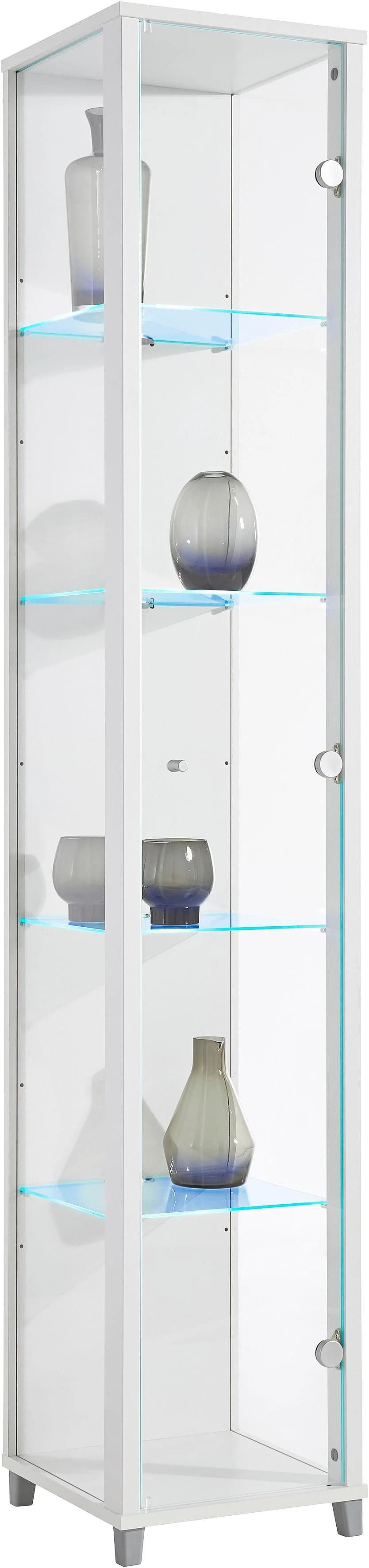 Vitrine FIF MÖBEL Optima Weiß Holzwerkstoff Sicherheitsglas ESG