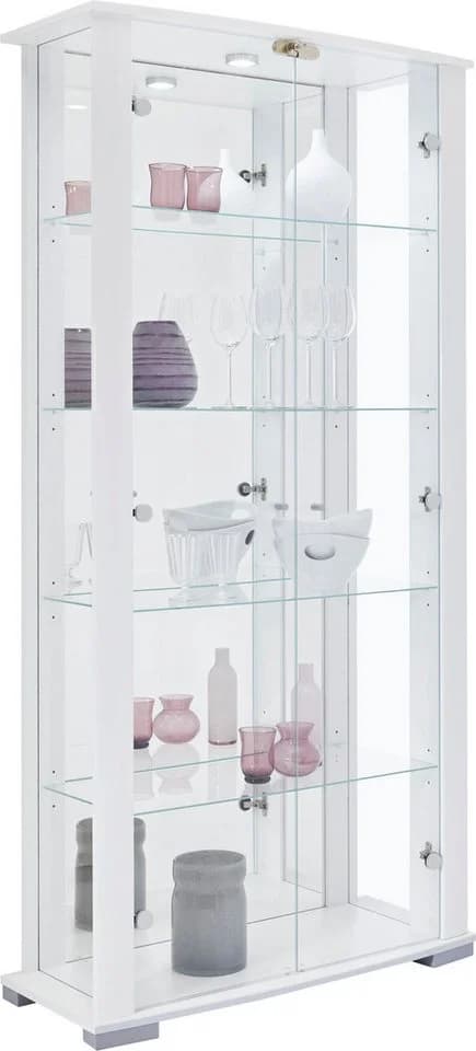 FIF MÖBEL Stella Vitrine Weiß mit LED-Beleuchtung