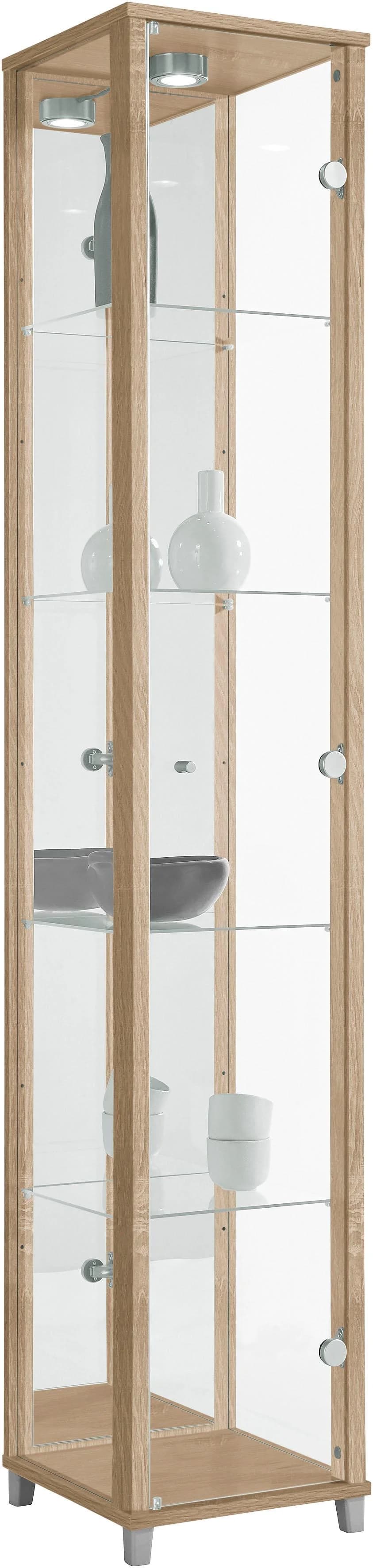 FIF MÖBEL Vitrine OPTIMA Eichefarben Glasvitrine mit LED