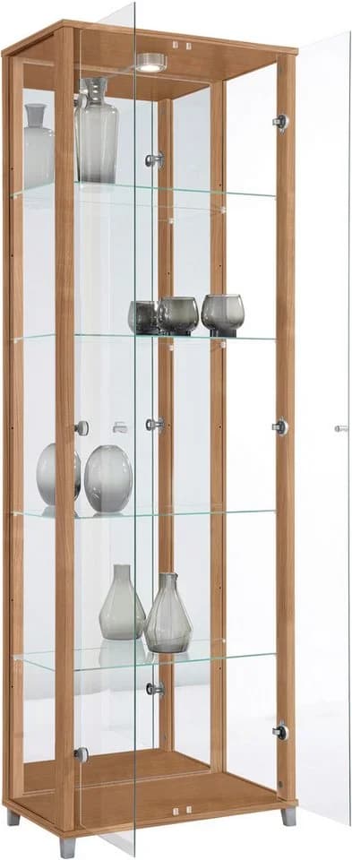 FIF MÖBEL Vitrine OPTIMA Nocefarben mit LED-Beleuchtung
