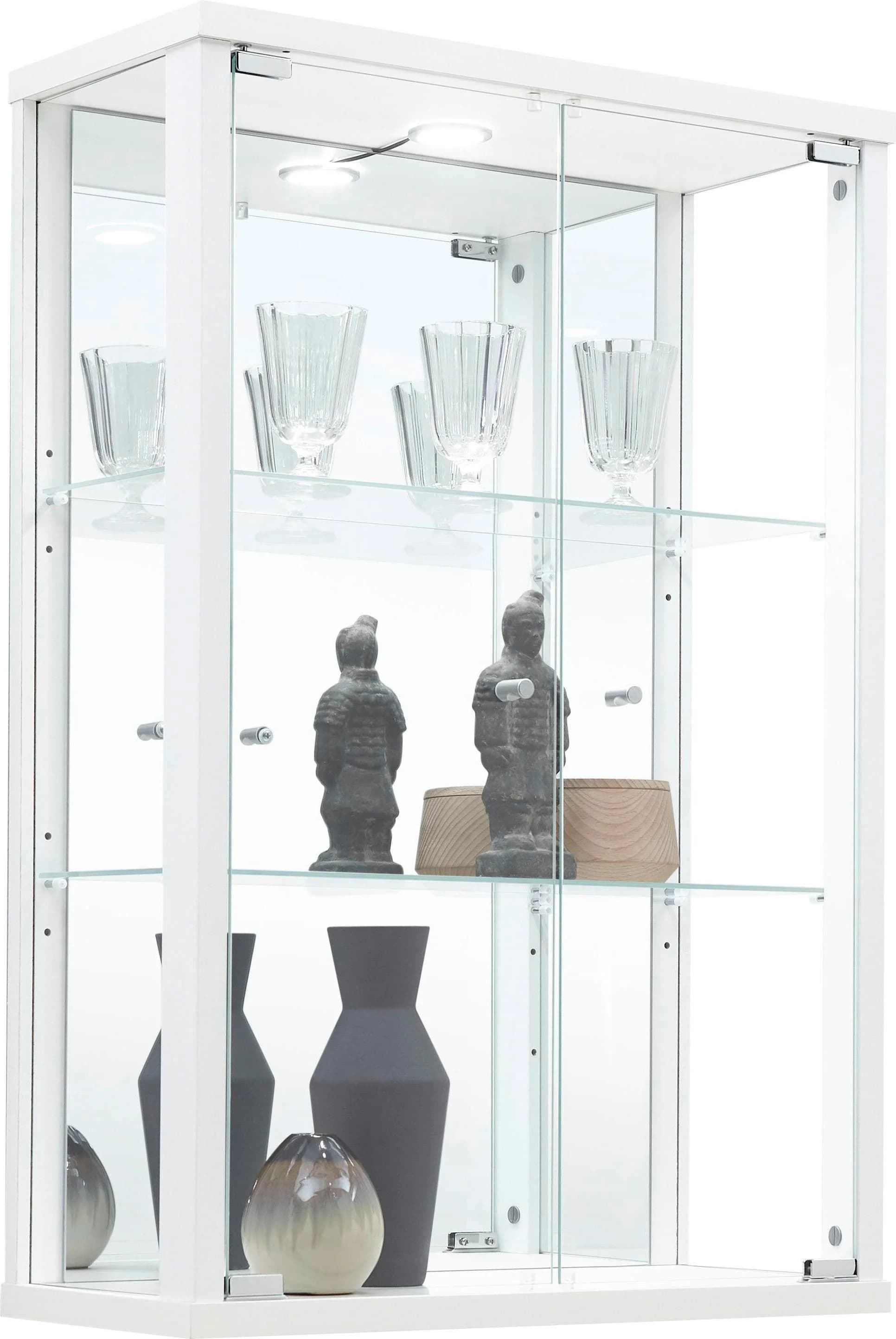 FIF MÖBEL Vitrine OPTIMA Weiß mit LED und Glastüren