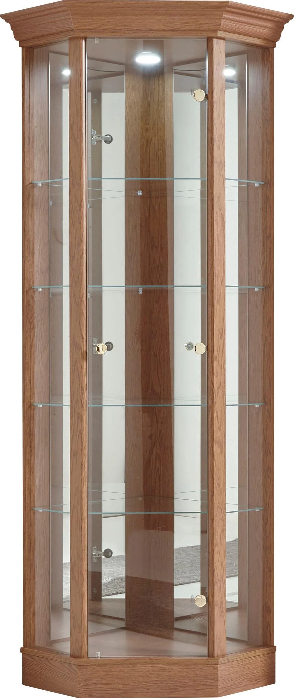 FIF MÖBEL Vitrine TRIO Eiche Glasvitrine mit LED-Beleuchtung
