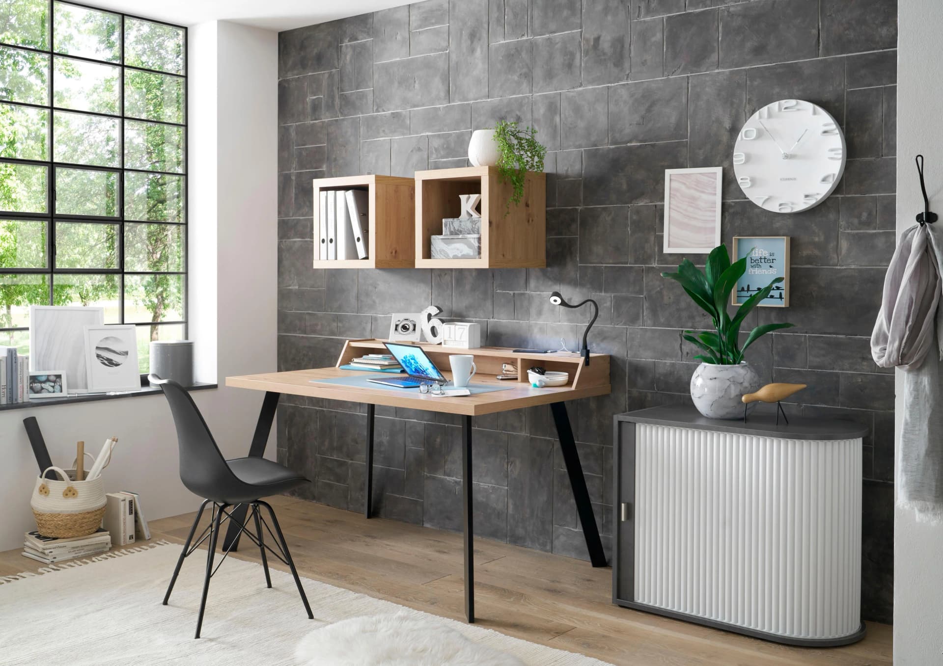 Modernes Büromöbel-Set aus Holzwerkstoff und Metall