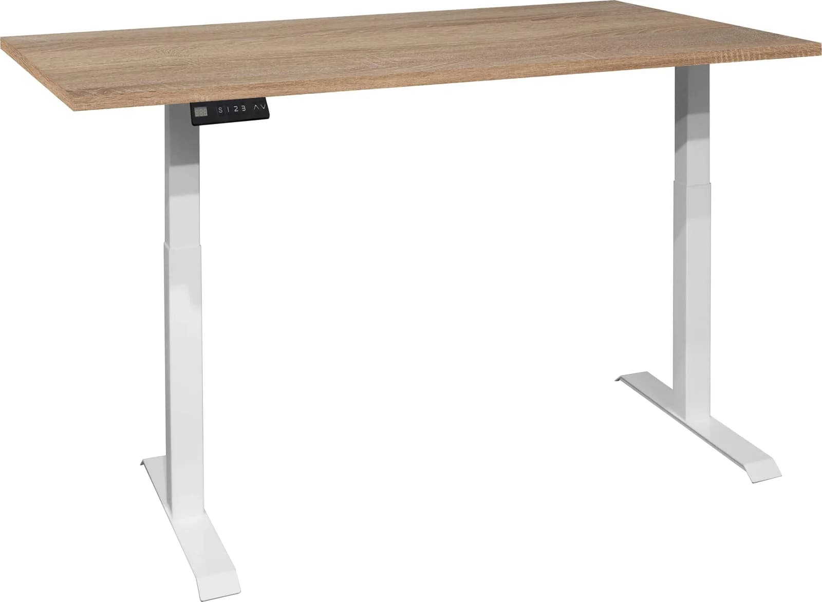 Mäusbacher Big System Office Schreibtisch Eiche Weiß Elektrisch Höhenverstellbar