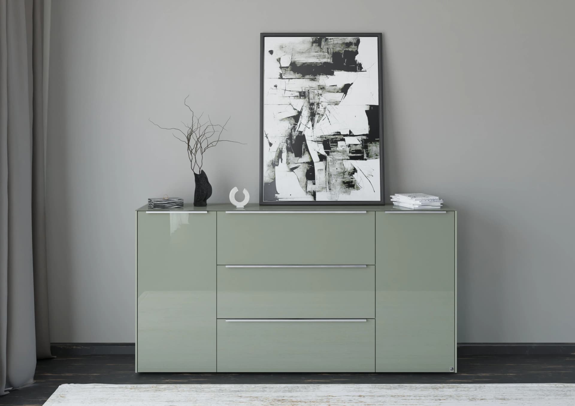 Sideboard Reno Olivgrün Glas Set One by Musterring