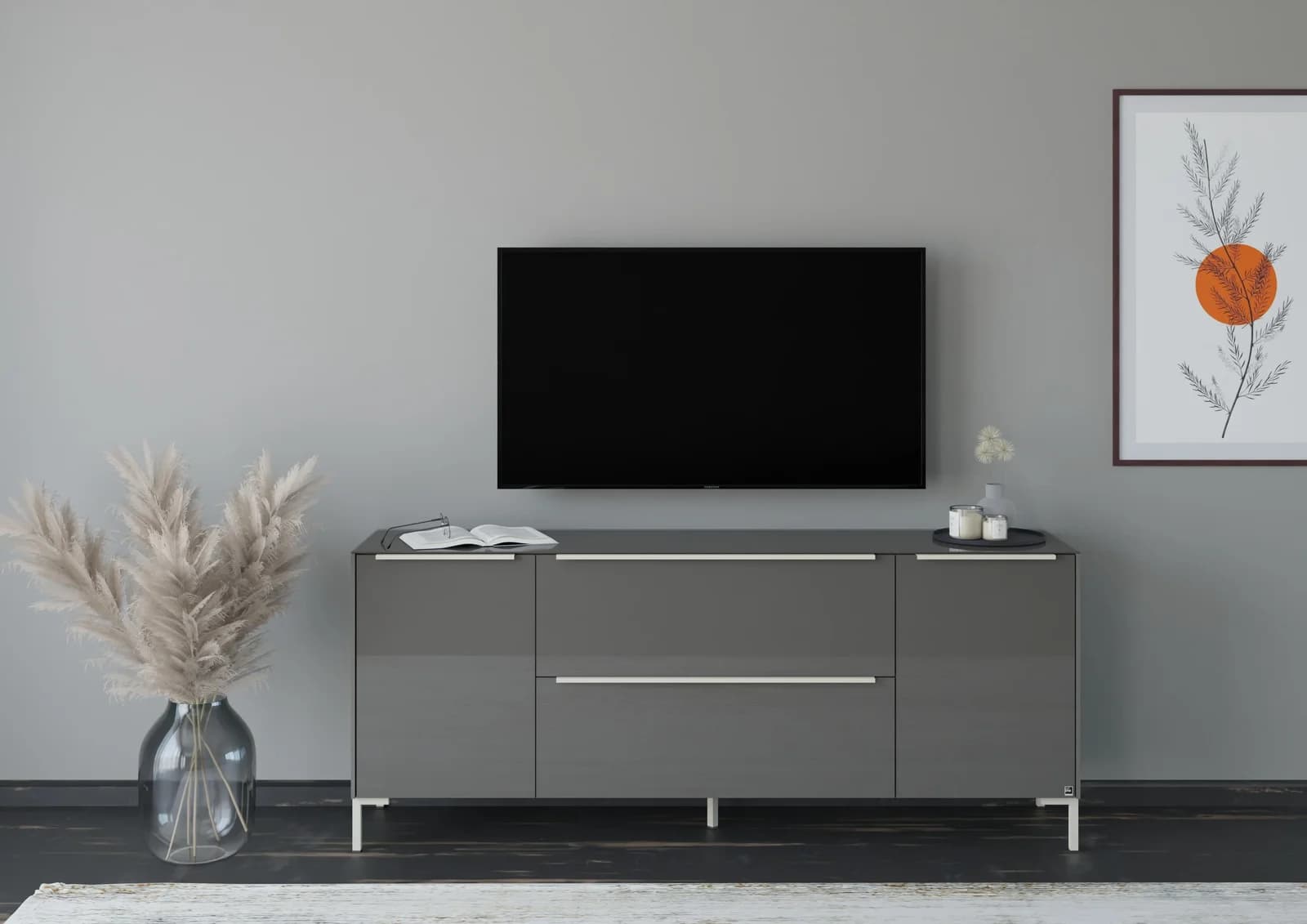 Lowboard Reno Anthrazit Glas Set One by Musterring