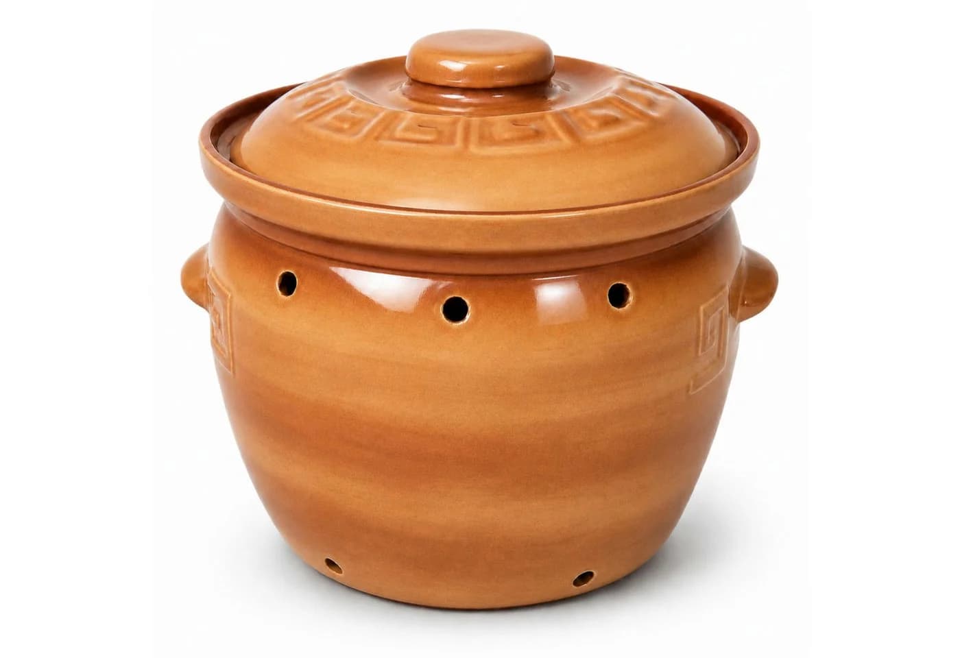 KERAZO Vorratsdose 6,5 Liter Kartoffeltopf Steingut braun