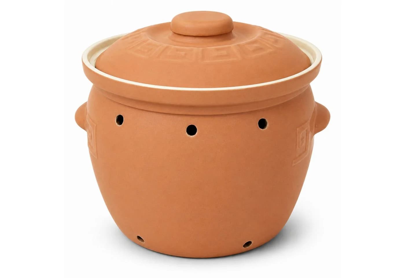KERAZO Vorratstopf 6,5L Steingut Kartoffeltopf beige
