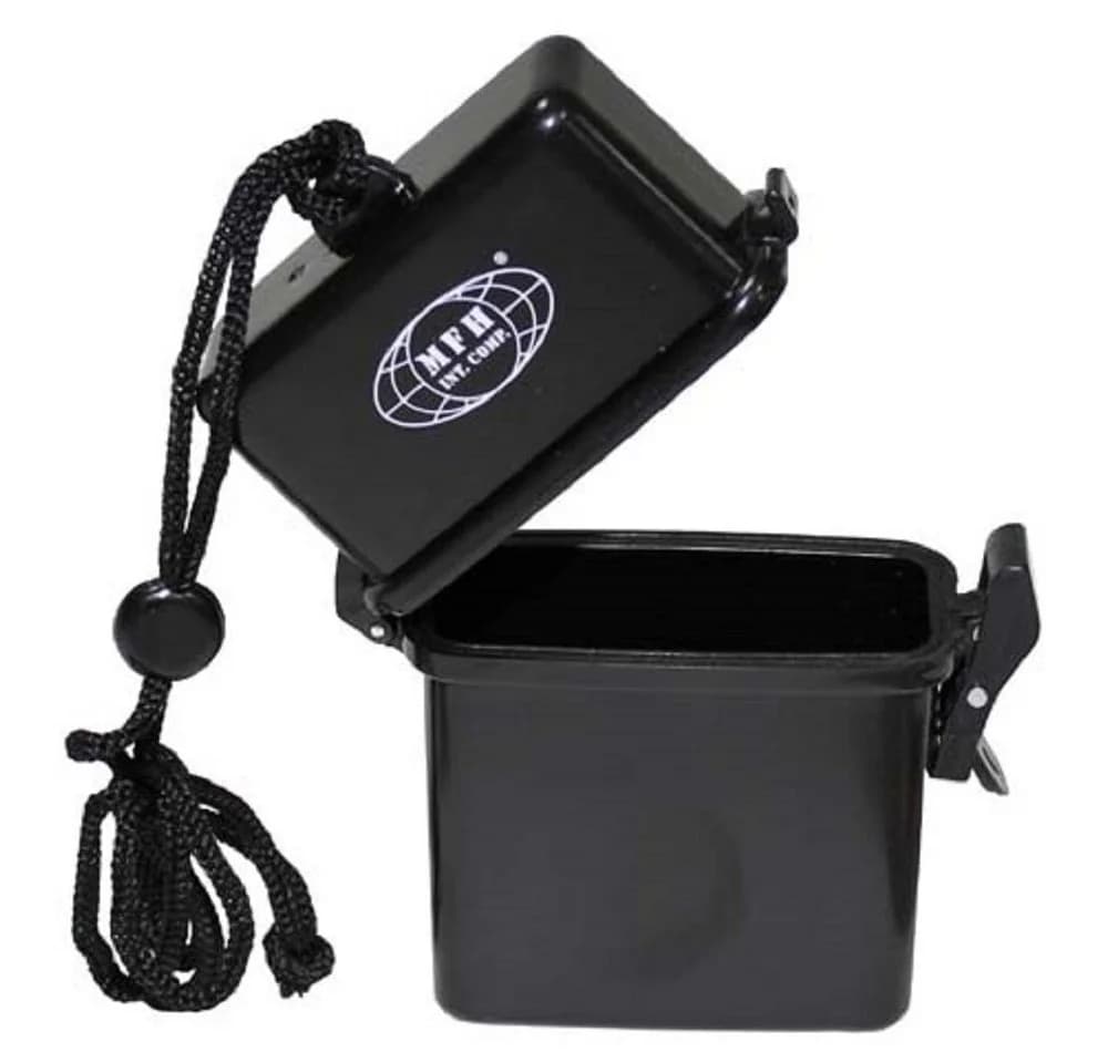 MFH Aufbewahrungsbox Schwarz Kunststoff Wasserdicht mit Deckel