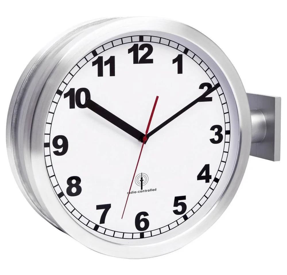 EUROTIME Funk Wanduhr 40cm Aluminium
