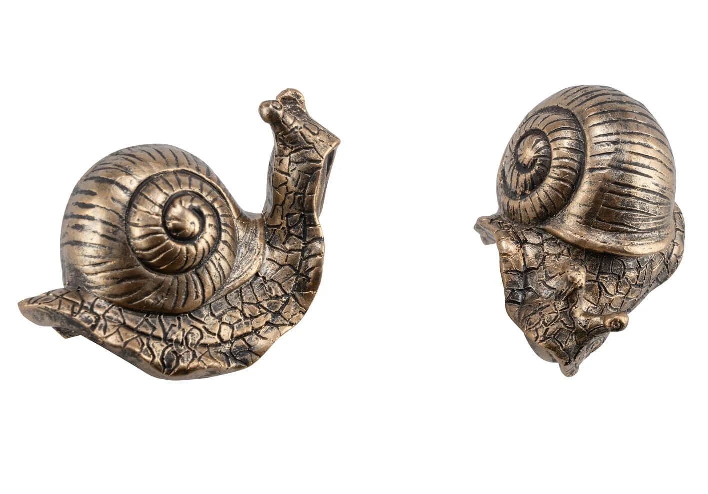 Übertopfhänger SCHNECKE antik/gold Polyresin