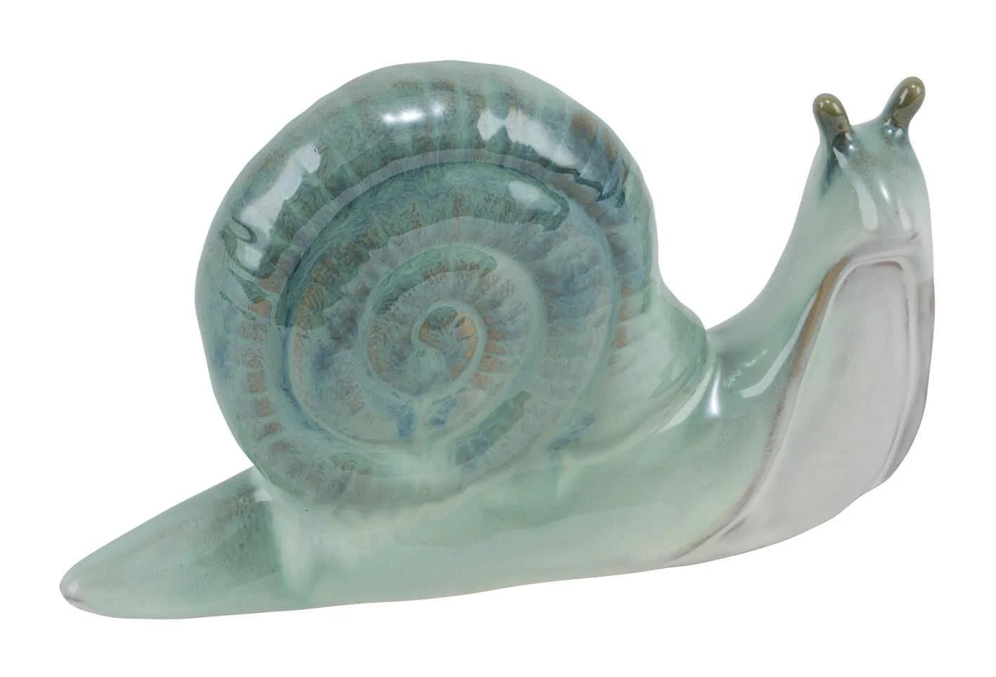 Figur SCHNECKE Keramik Creme/Salbei