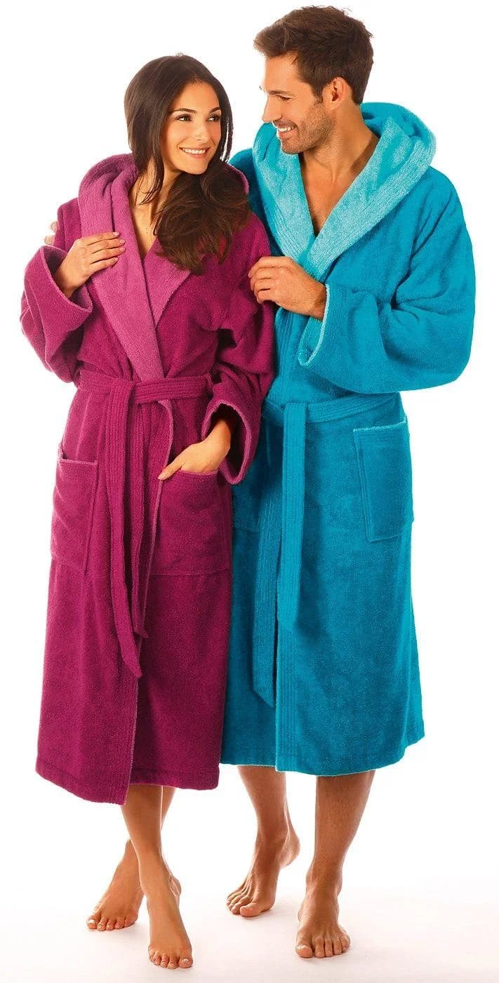 Unisex-Bademantel Egeria Cairo türkis mit Kapuze