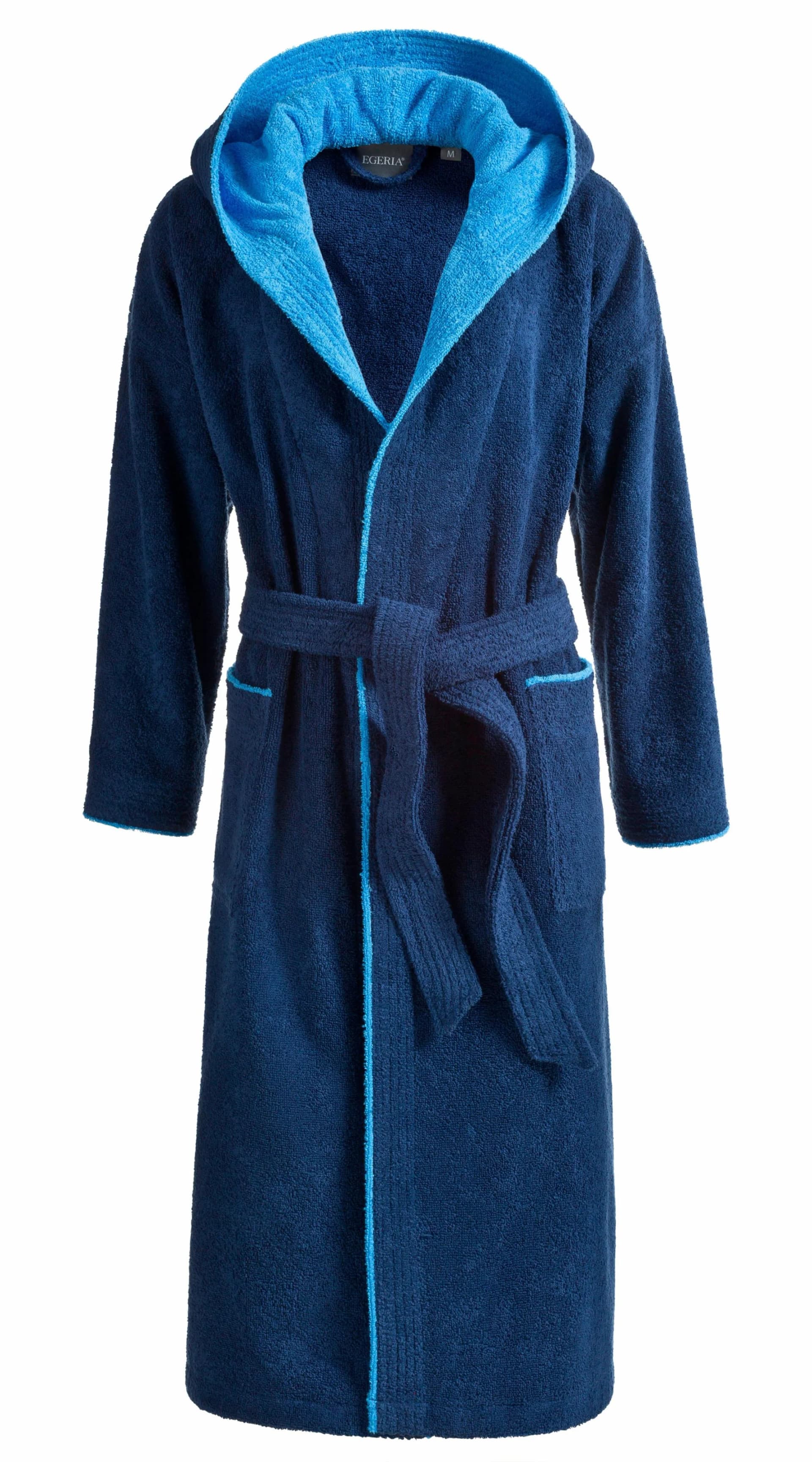 Unisex-Bademantel Egeria Cairo dunkelblau mit Kapuze