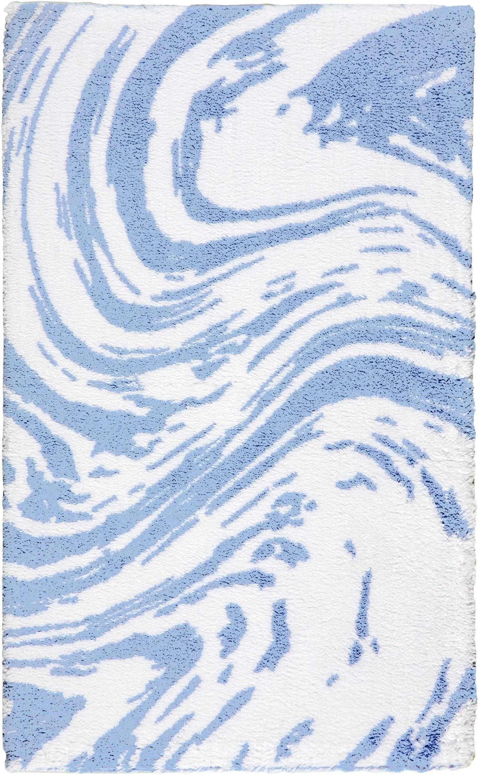 EGERIA Badematte Marble Blau Rutschhemmend 100% Baumwolle