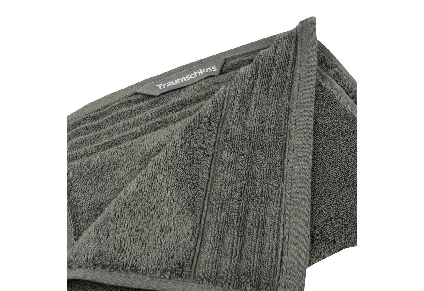 Traumschloss Gästehandtuch Premium-Line Grau Frottier 100% Baumwolle