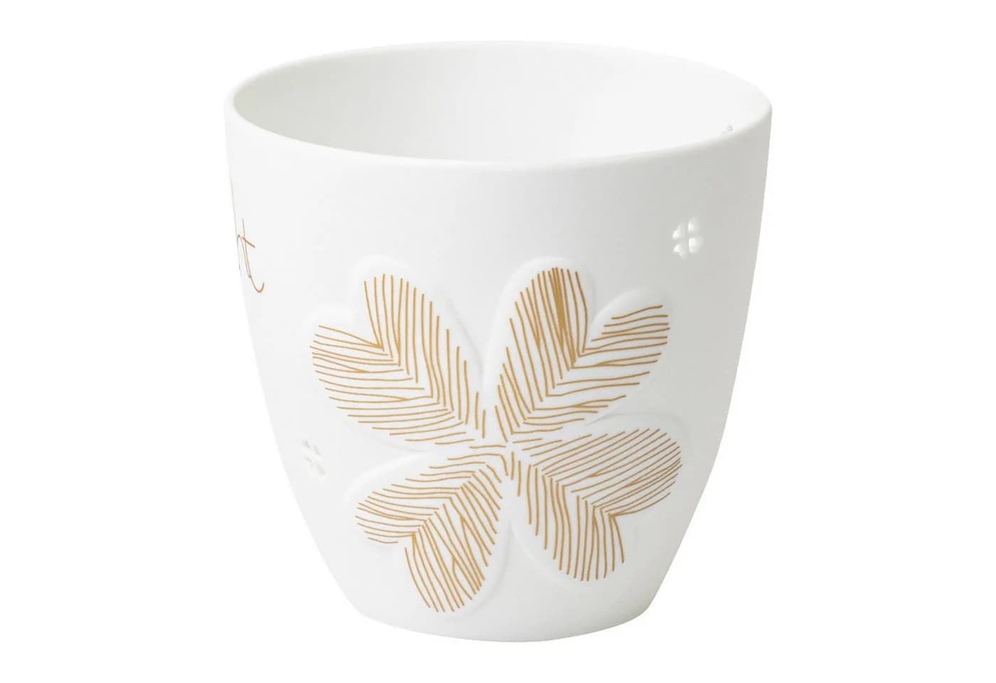 Räder Kerzenhalter Design Teelichthalter Poesielicht Weiß-Gold 9cm