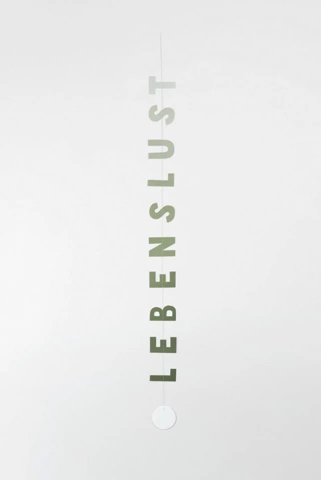 Räder Design Girlande Textkette Lebenslust Papierkette