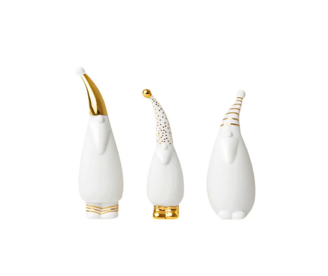 Räder Design Weihnachtsfigur Santa 3er-Set Porzellan Gold