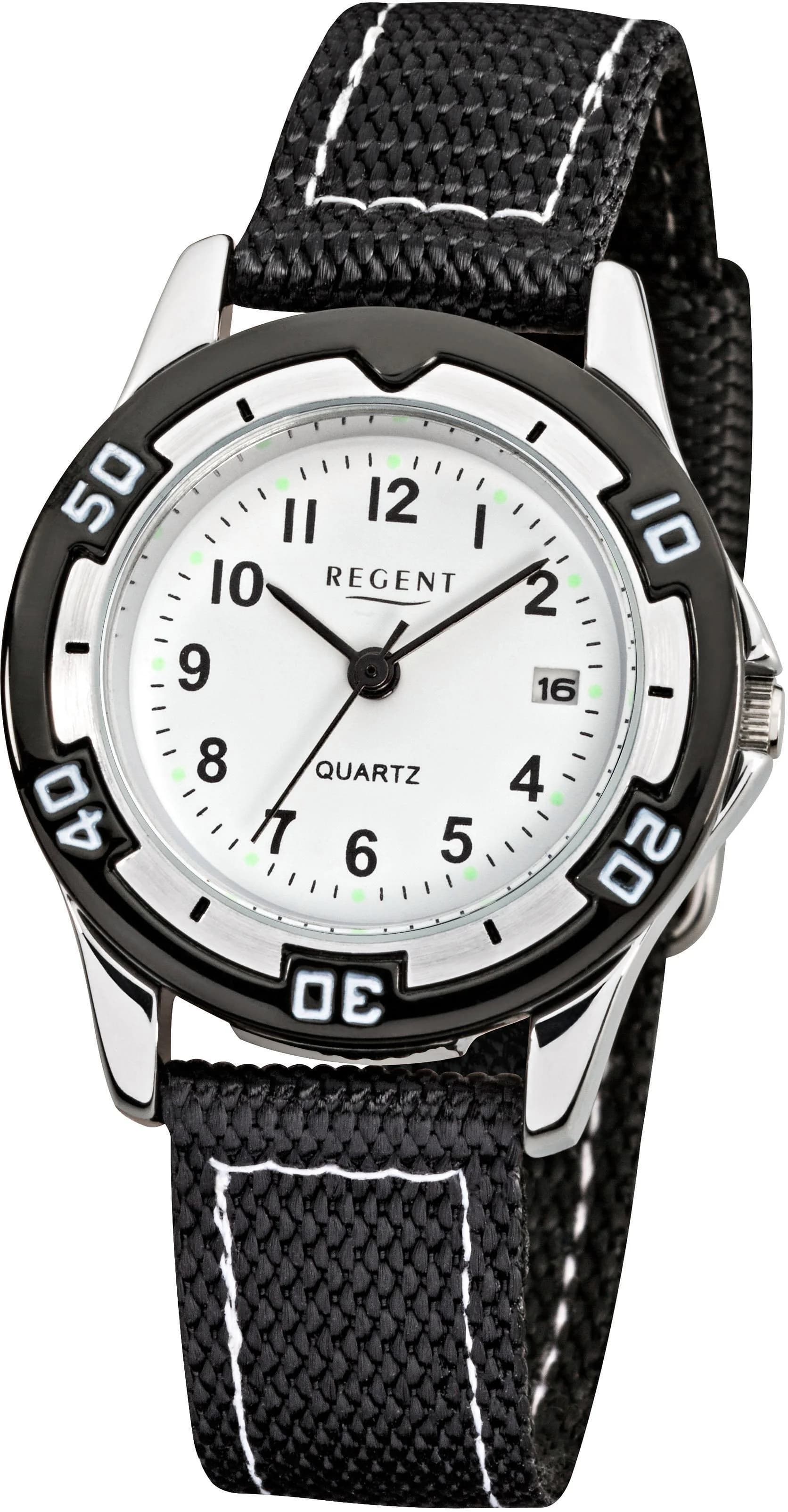 REGENT Kinderuhr Quarz schwarz 29mm Mineralglas