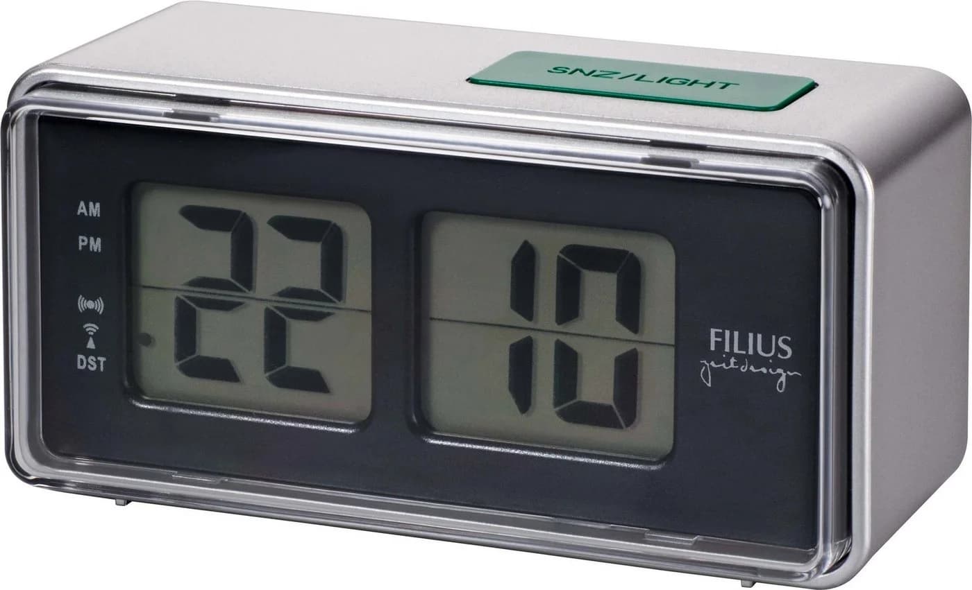 FILIUS ZEITDESIGN Funkwecker 0530-19 Silber Digital