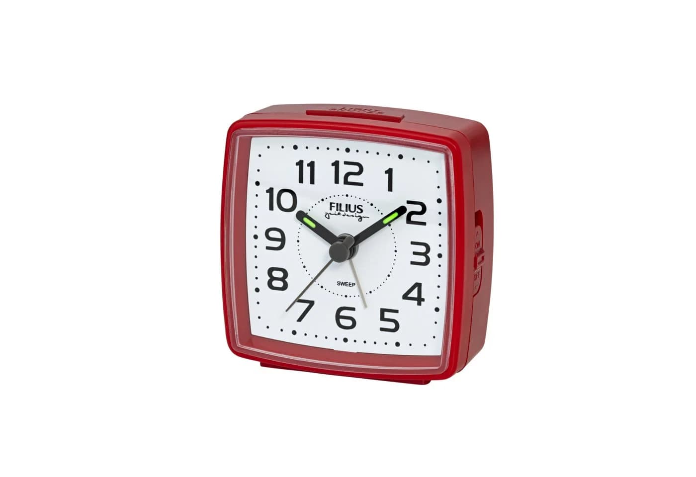 FILIUS zeitdesign Quarzwecker Reisewecker mit schleichender Sekunde und Snooze-Funktion