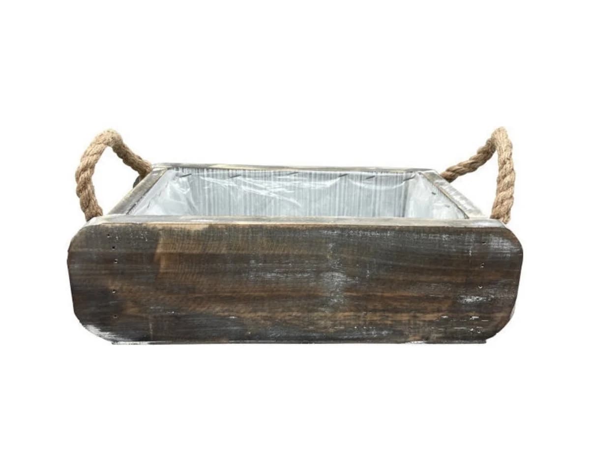finehomegarden Holzkiste Pflanzkasten mit Griff Shabby Vintage Antik Look