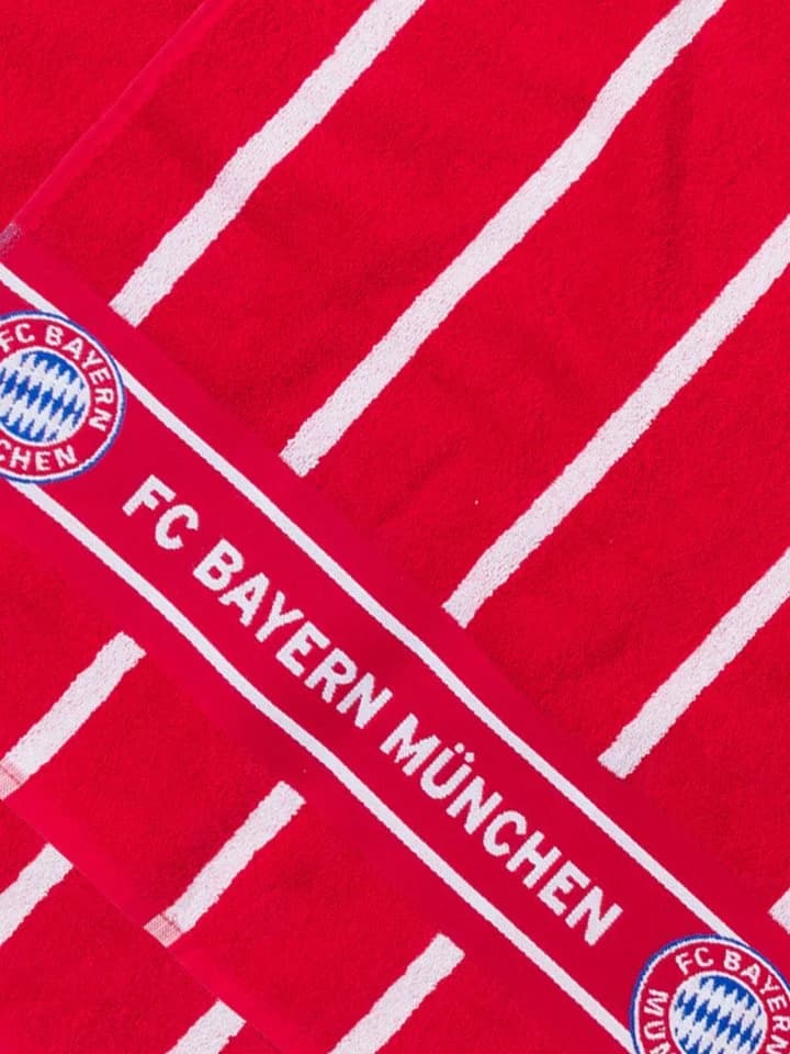 FC Bayern München Badetuch 2er Set Rot-Weiß Baumwolle