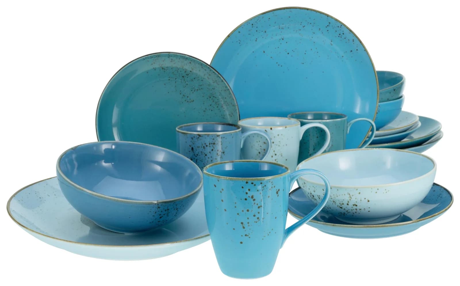 CREATABLE Kombiservice NATURE COLLECTION Aqua 16-tlg. blau Steinzeug