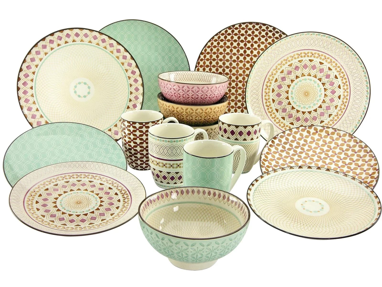 Creatable Kombiservice Mehrfarbig Keramik 16-teilig 30 ml