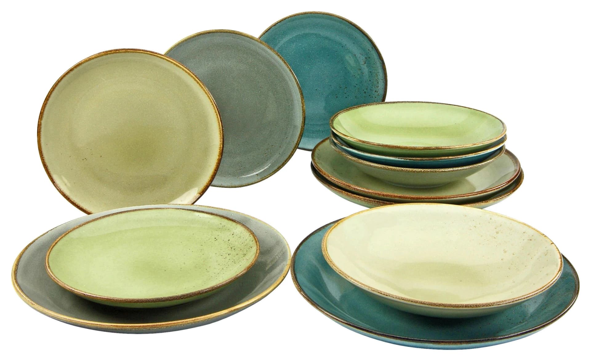 Creatable Geschirr-Set NATURE COLLECTION bunt Steinzeug Tafelservice 12 Teile für 4 Personen