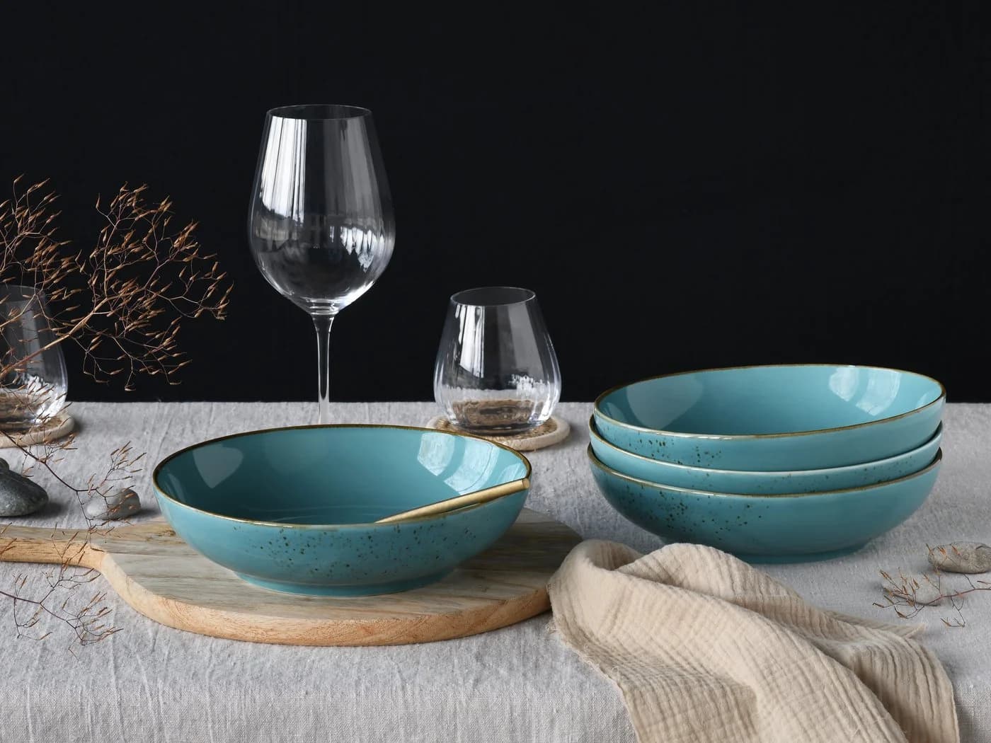 CREATABLE Nature Collection Poké Bowl Set 4-tlg. Blau Steinzeug