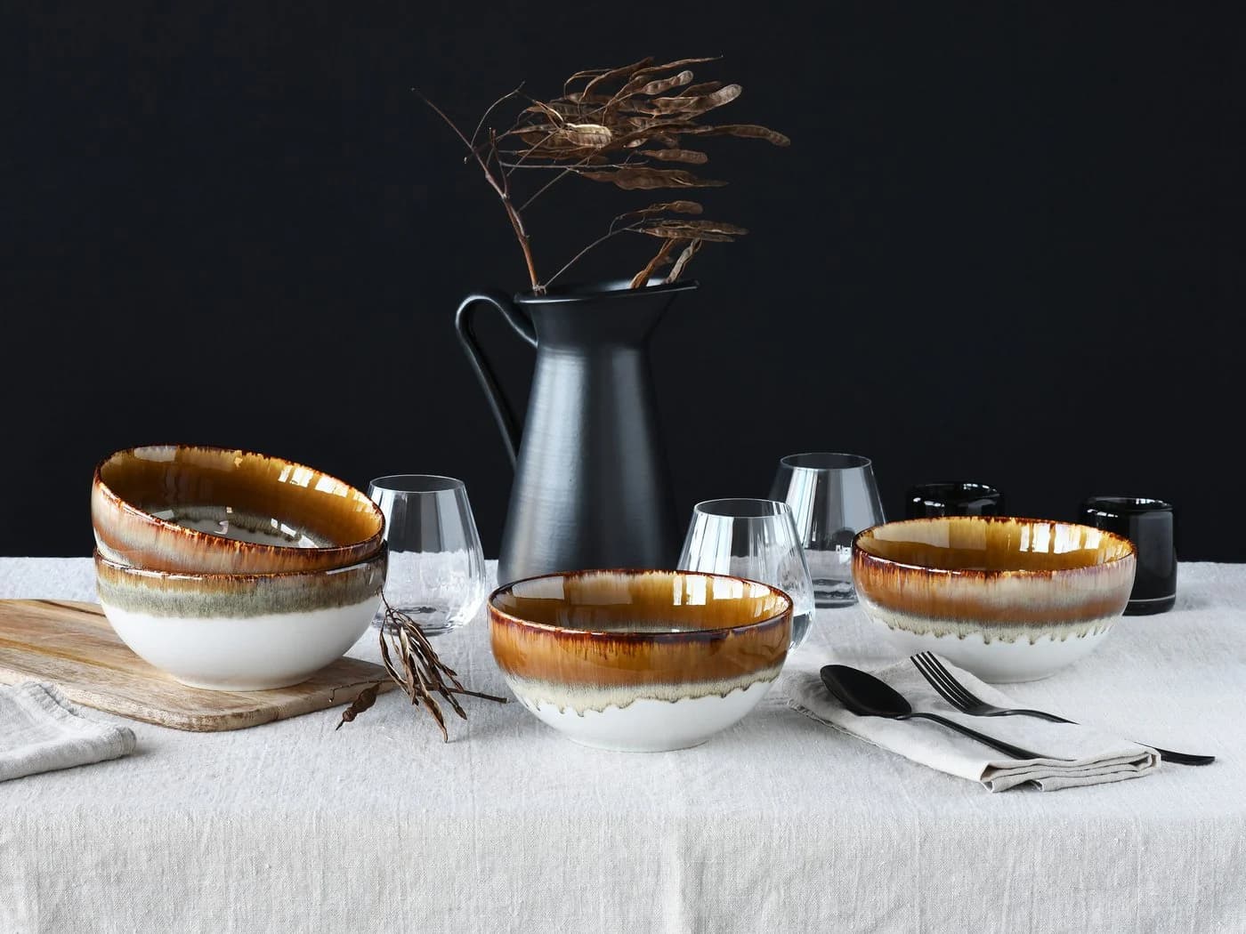 Creatable Buddha Bowl Set 4-tlg. Braun Steinzeug