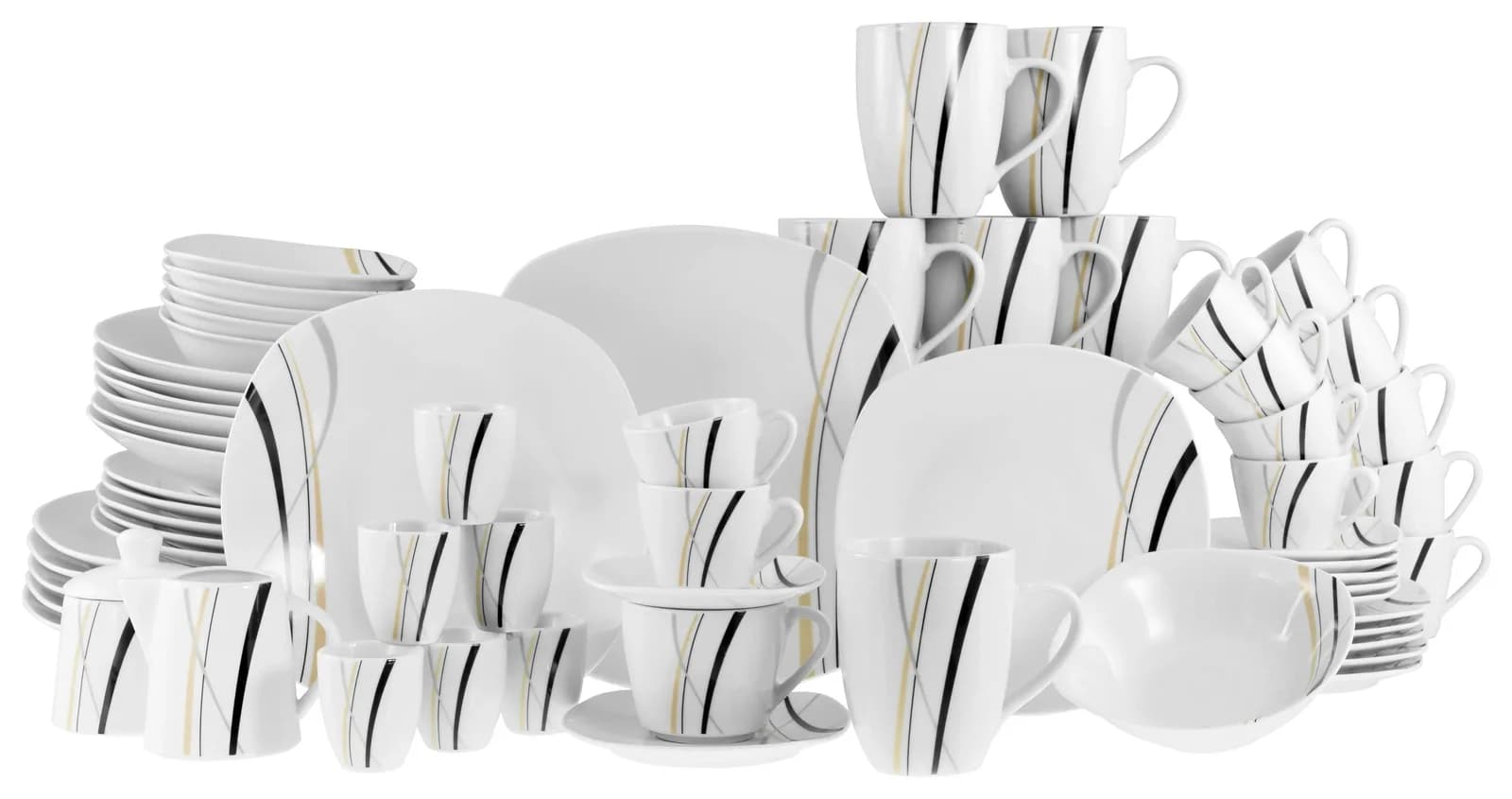 Creatable Komiservice Square City Line Weiß, 62-teilig