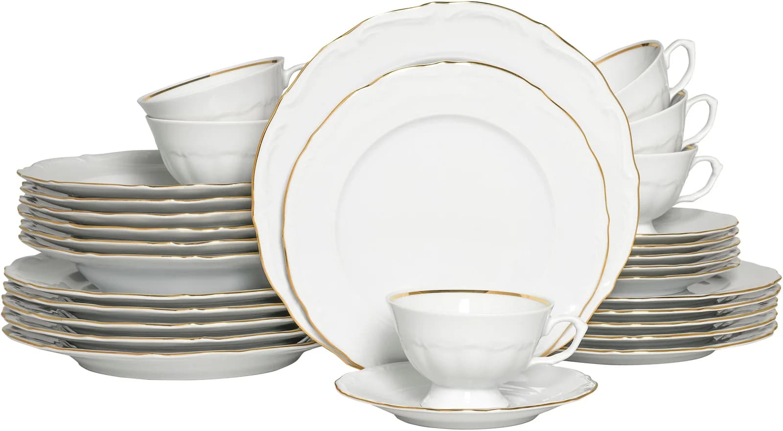 CREATABLE Maria Theresia Kombiservice 30-tlg. Weiß/Gold Porzellan