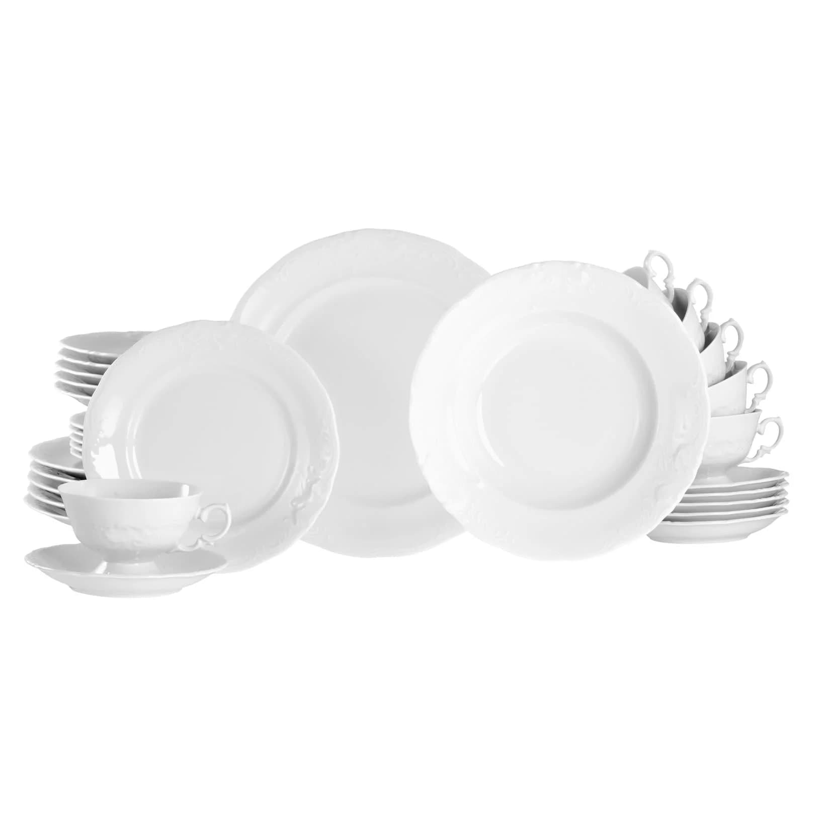 Creatable Kombiservice "Frederike Weiss" 30-tlg. Porzellan Geschirr-Set Weiß