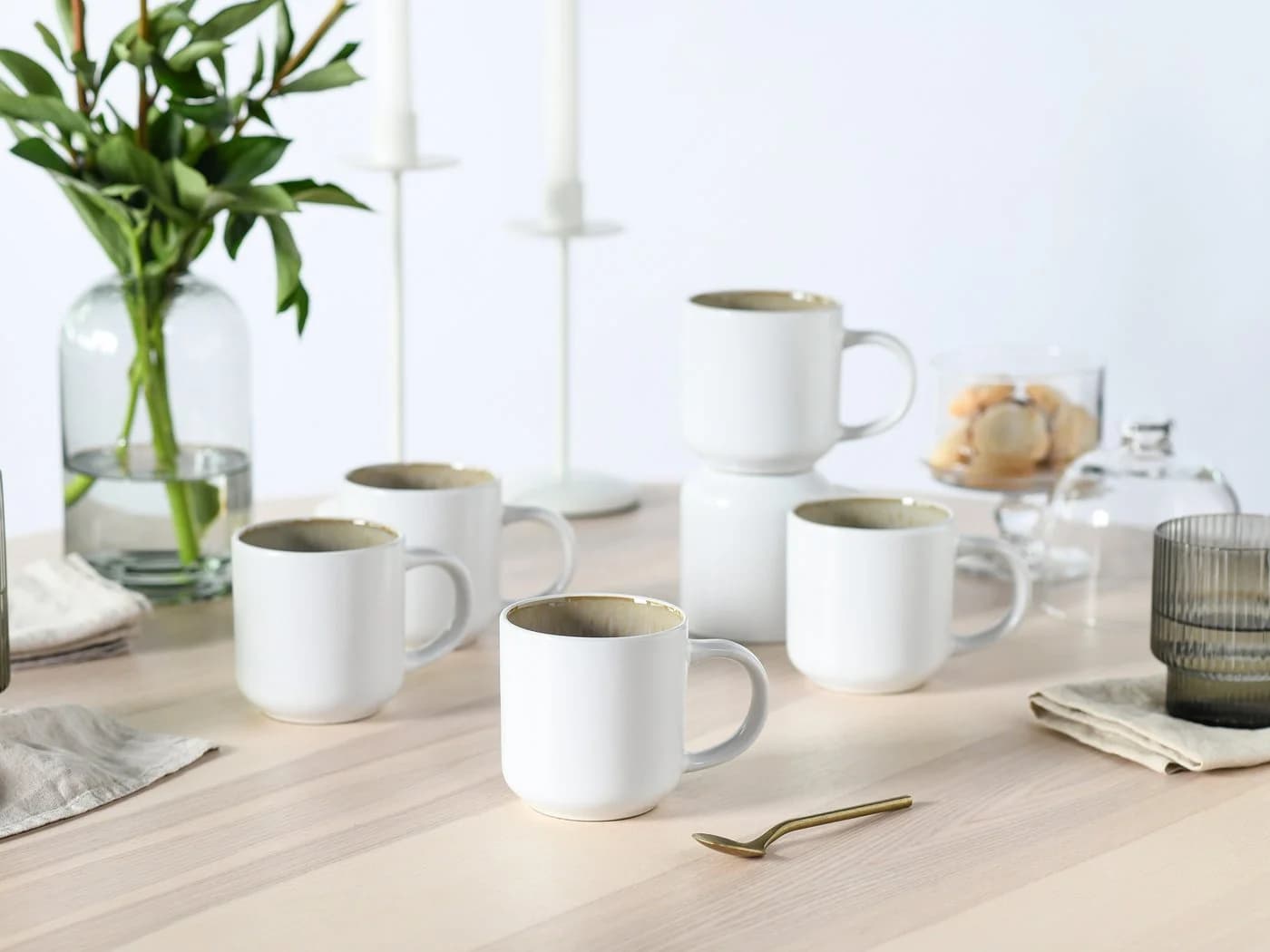OTTO HOME Kaffeebecher-Set 6-tlg. Novalee Weiß Sand Steinzeug
