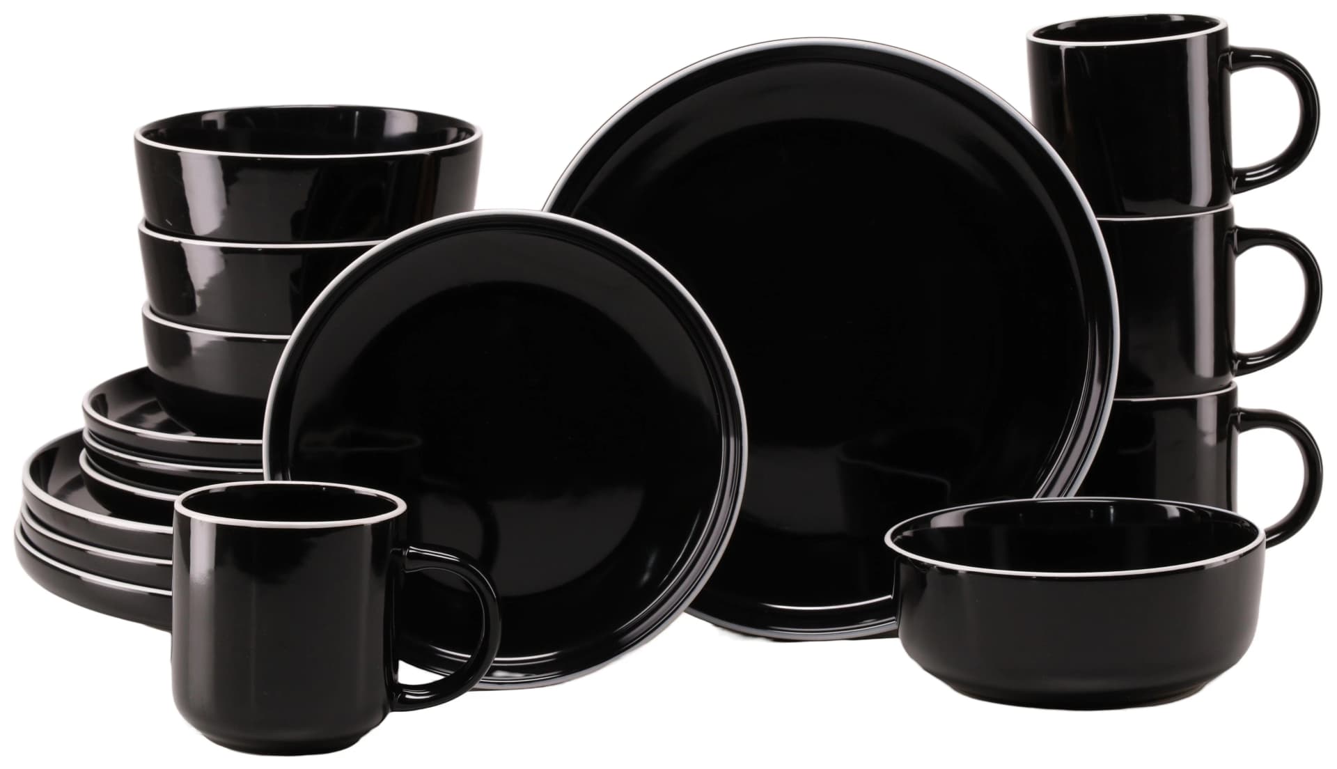 Creatable Nordic Gourmet 16-tlg. Kombiservice Schwarz Steinzeug