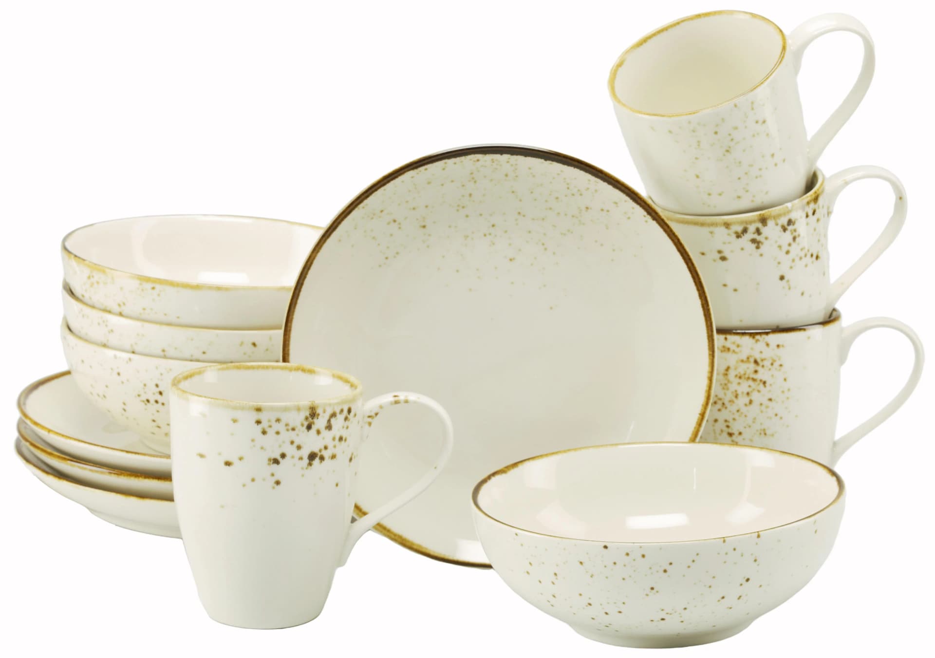 CREATABLE Kaffeeservice 12-tlg. Nature Collection Beige Steinzeug