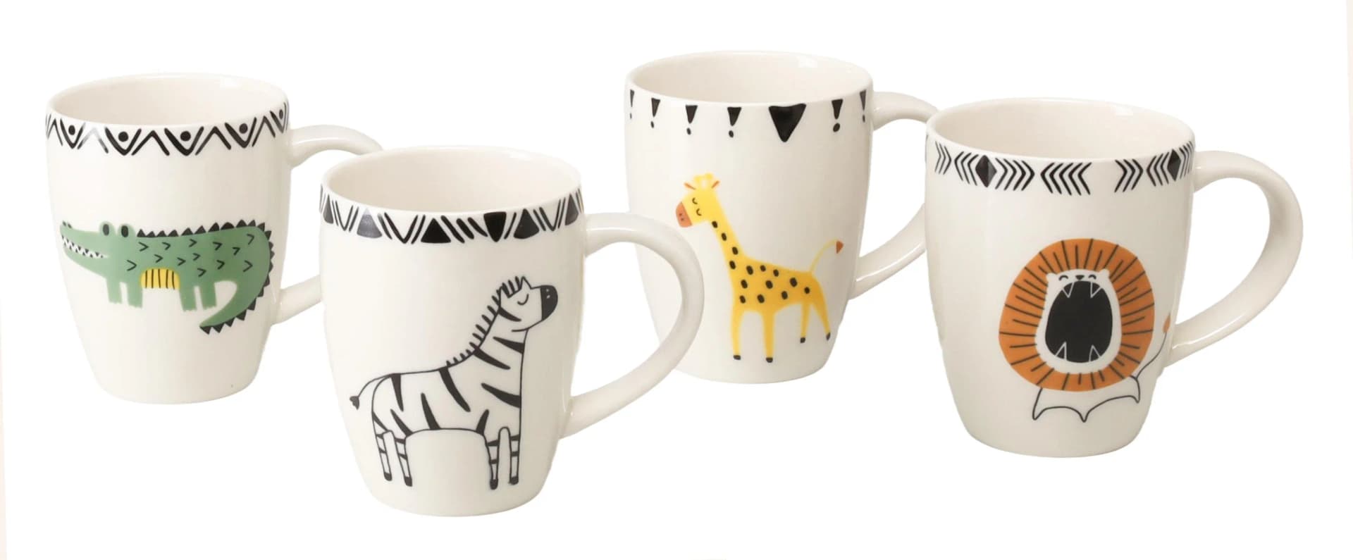 CREATABLE Becher-Set 4-tlg. Safari Steinzeug Bunt