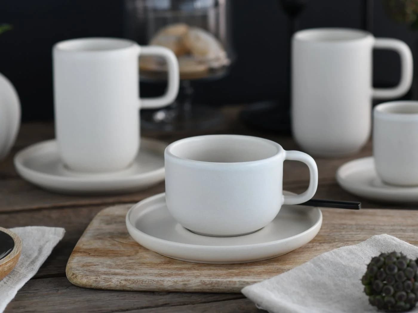 CreaTable Tasse Uno Set 12-tlg. Weiß Steinzeug
