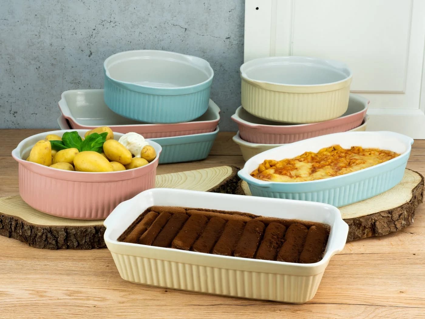 Creatable Auflaufform Pastell Kitchen blau weiß Steinzeug