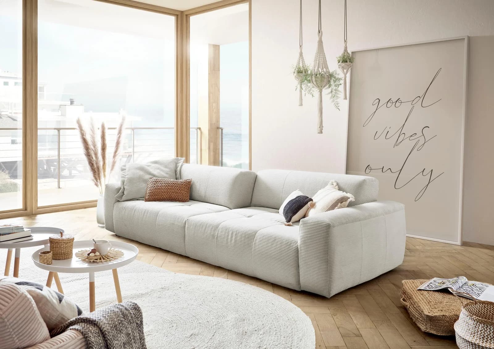 CANDY Yoshy Mega Sofa 3C mit verstellbarer Rückenlehne hellgrau