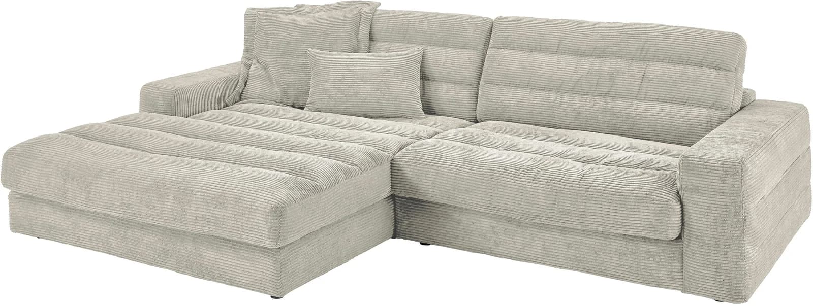 Candy Ecksofa 3C Stripes Mega-Sofa L-Form Weiß Cord