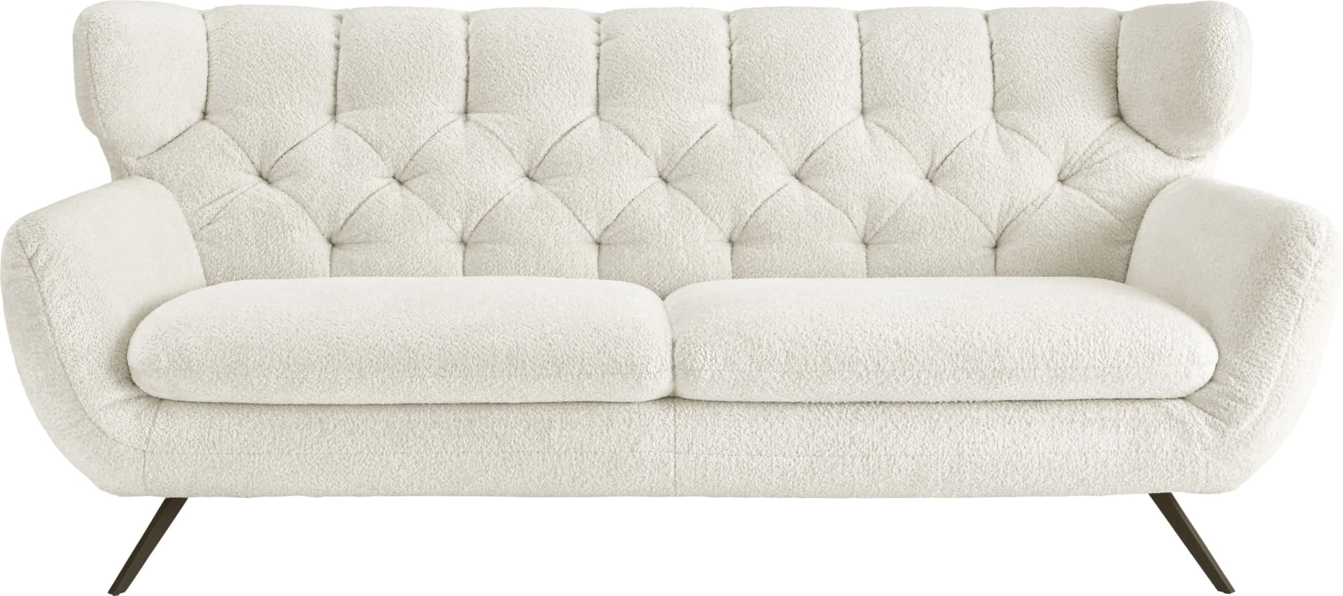 3C CANDY Beatrice 3-Sitzer Sofa Weiß Retro Modern Samt Optik